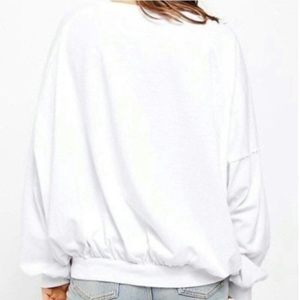 Free People We The Free Cotton Relaxed Fit Long Sleeve Top White S Oversized - Picture 7 of 13